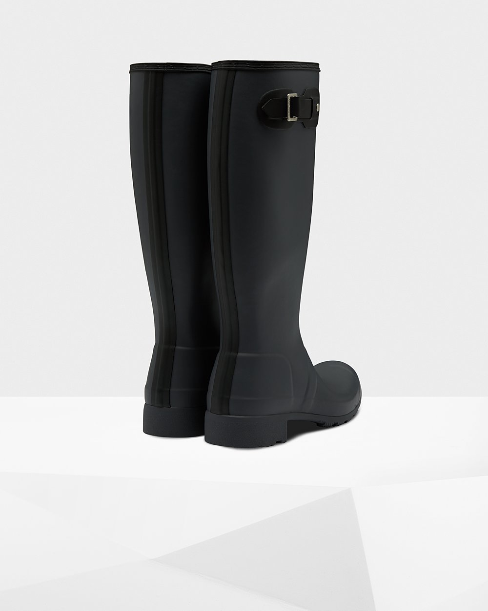 Hunter Original Tour Foldable Tall Rain Boots - Shop Womens Black - UWXRSF149